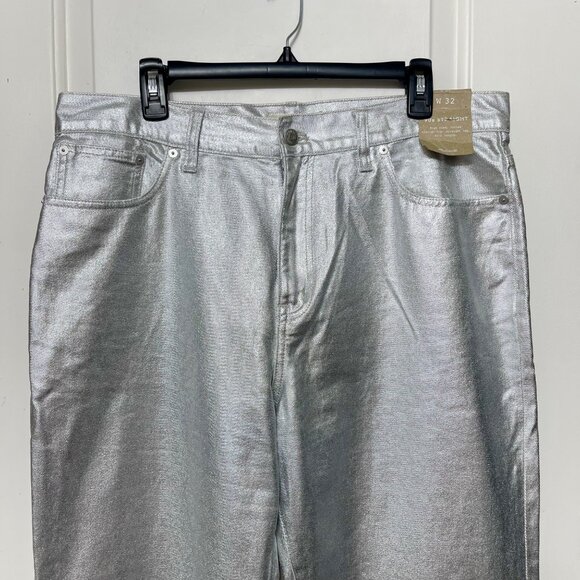 Madewell The '90s Straight Leg Jeans in Silver Foil Size 32 - Picture 9 of 15